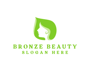 Green Beauty Woman logo design