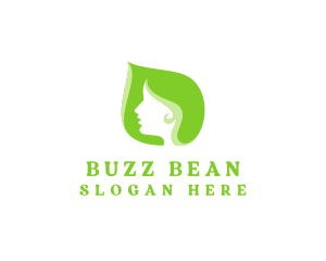 Green Beauty Woman logo design