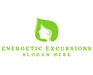 Green Beauty Woman logo design