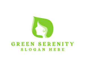 Green Beauty Woman logo design