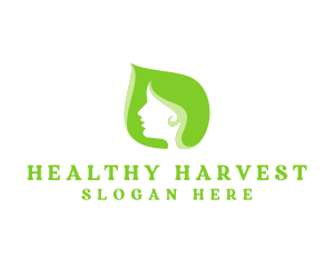 Green Beauty Woman logo design