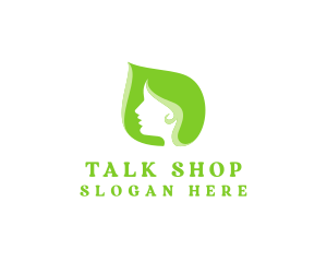 Green Beauty Woman logo design