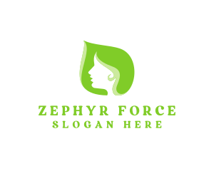 Green Beauty Woman logo design