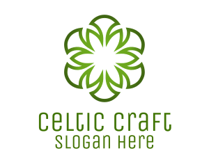 Green Celtic Flower logo design