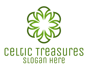 Green Celtic Flower logo design