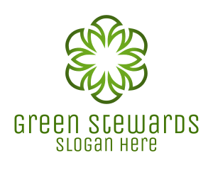 Green Celtic Flower logo design