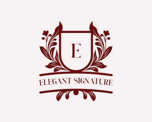 Floral Shield Luxury logo design