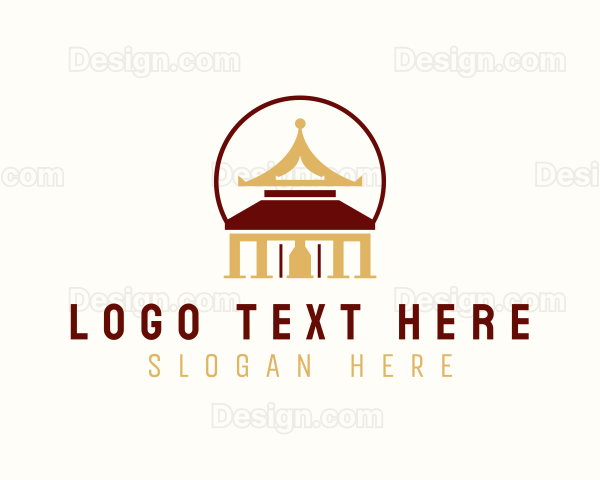 Pagoda Temple Structure Logo
