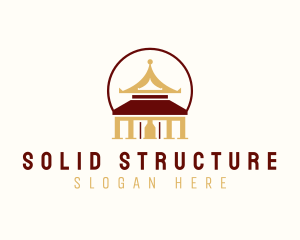 Pagoda Temple Structure logo design