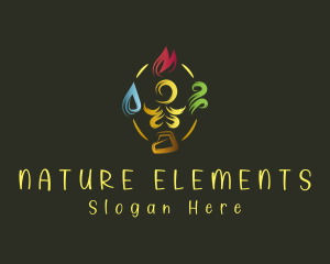 Gold Yoga Elements logo design