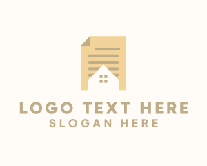 Document - House Paper Document logo design