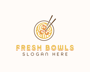 Shrimp Noodle Soup logo design