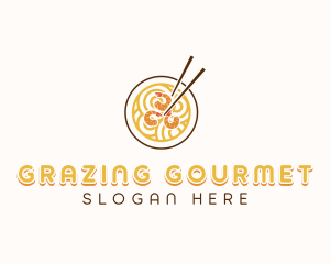 Shrimp Noodle Soup logo design