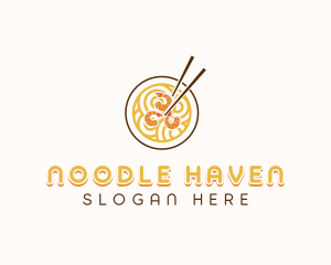 Shrimp Noodle Soup logo design