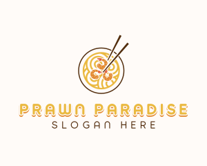 Shrimp Noodle Soup logo design