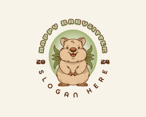 Cute Quokka Animal logo design