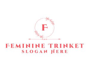 Floral Feminine Wreath logo design