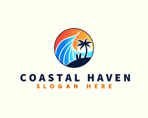 Travel Vacation Beach logo design