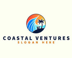 Travel Vacation Beach logo design