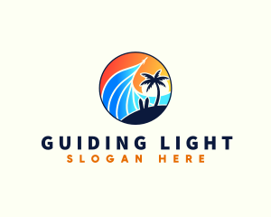 Travel Vacation Beach logo design