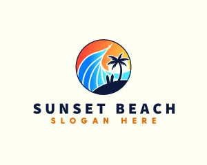 Travel Vacation Beach logo design