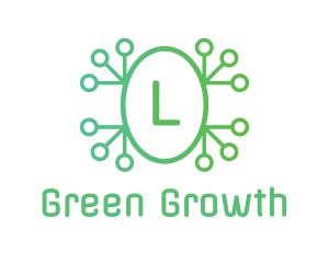 Green Tech Frog logo design