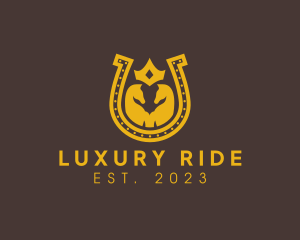 Horseback Riding Horseshoe logo design