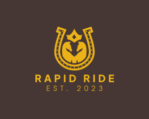 Horseback Riding Horseshoe logo design