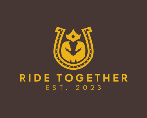 Horseback Riding Horseshoe logo design