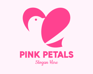 Pink Heart Dove logo design