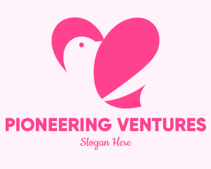 Pink Heart Dove logo design