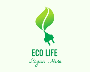 Green Eco Plug logo design