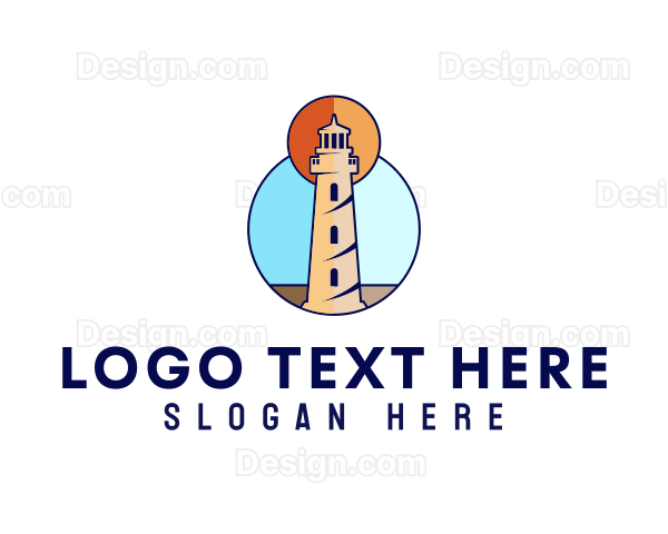 Ocean Coast Lighthouse Logo