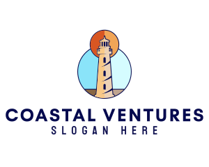 Ocean Coast Lighthouse logo design