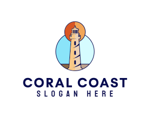 Ocean Coast Lighthouse logo design