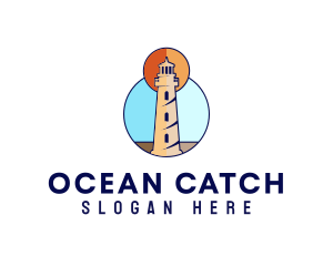 Ocean Coast Lighthouse logo design