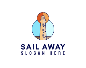 Ocean Coast Lighthouse logo design