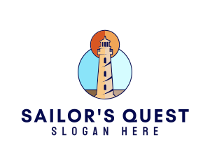 Ocean Coast Lighthouse logo design