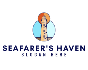 Ocean Coast Lighthouse logo design