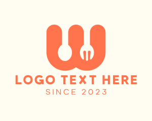Utensils Eatery Letter W logo