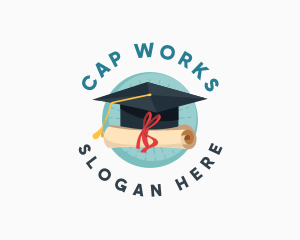 Graduation Cap Diploma logo design