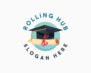 Graduation Cap Diploma logo design