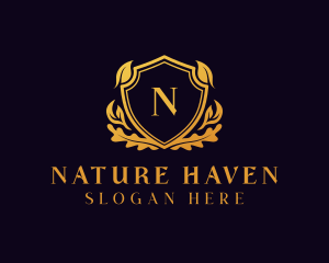 Natural Landscaping Royal Shield  logo design