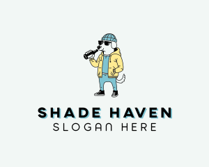 Sunglasses Dog Drinking logo