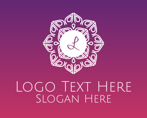 Ornamental Flower Stroke Lettermark logo