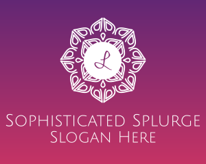 Ornamental Flower Stroke Lettermark logo design