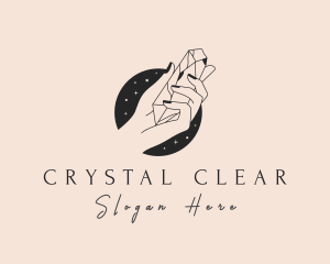 Cosmic Crystal Jeweler Hand logo design