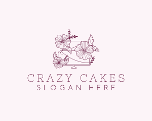 Floral Wedding Cake logo design