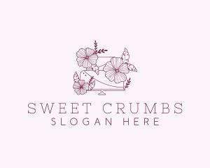 Floral Wedding Cake logo design