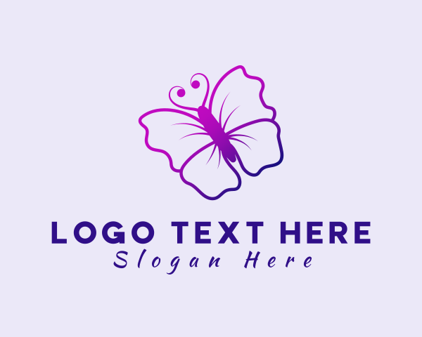 Gradient Floral Butterfly logo